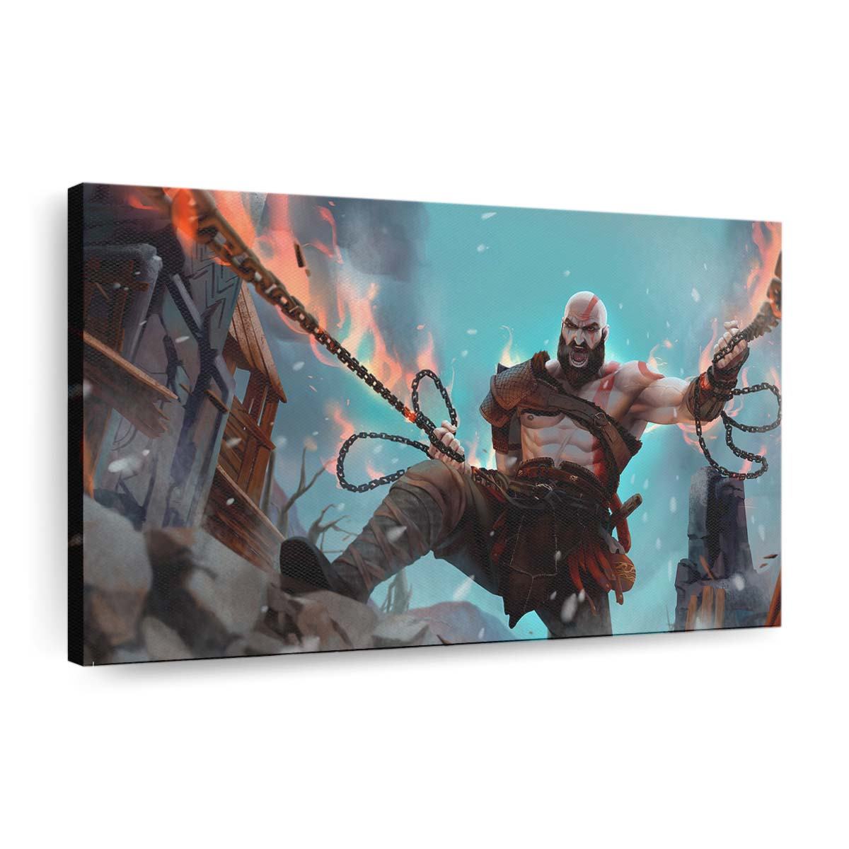 kratos in god of war artwork